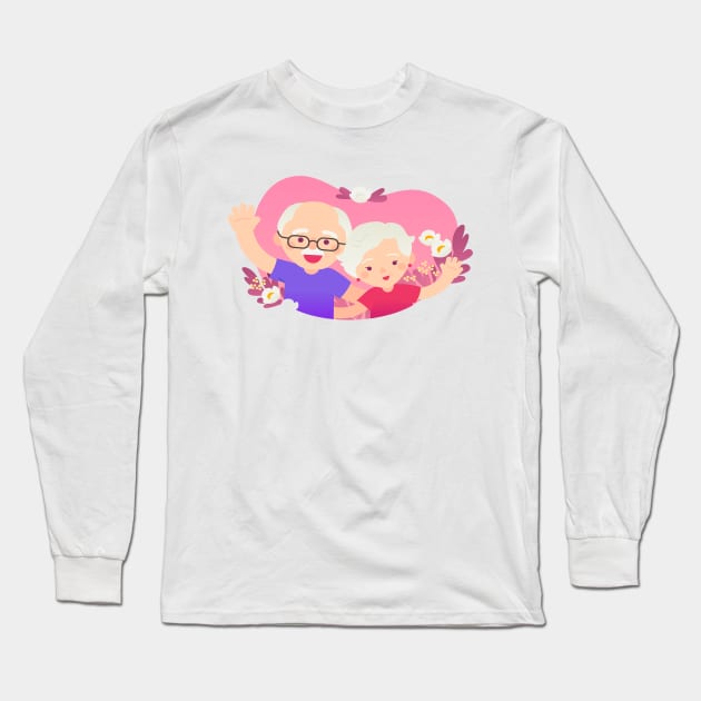 Grandparents Long Sleeve T-Shirt by Brainable ART